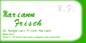 mariann frisch business card